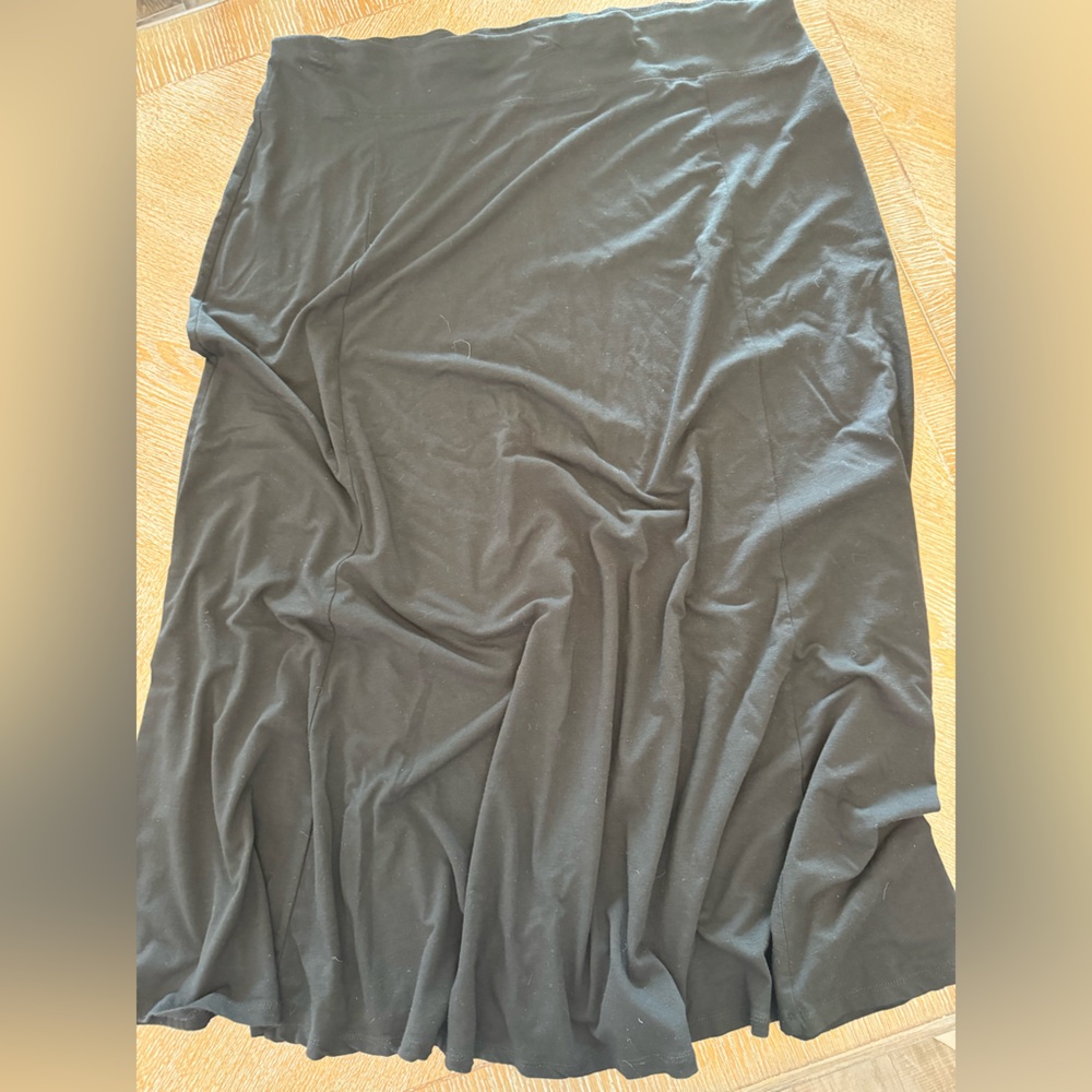 J Jill Black Maxi Stretchy Skirt XL Pull On  Waist 40” Lenght 37”